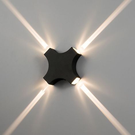 Applique murale LED d'intérieur et d'extérieur, 4W, étanche IP65, moderne, Design Original, lumière noire et blanche froide (1/3)