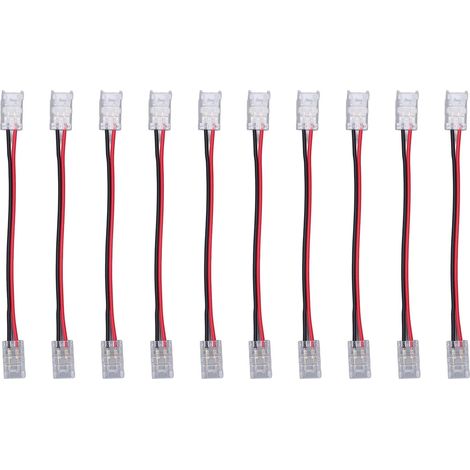 10 Connecteurs LED COB, 2 Broches 8 Mm, Connecteur En Cristal Sans Soudure, Connecteur Professionnel à Double Tête, Connecteurs De Bande Lumineuse Monochrome Basse Tension Pour Bandes Lumineuses COB/S (1/5)