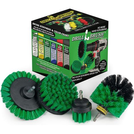 Drillbrush Green – Drill Power Kit de brosses à récurer de Cuisine – Fixation de Brosse de Nettoyage pour Four – Accessoire de Brosse à récurer pour perceuse – Brosse de Nettoyage pour poêle pour (1/5)