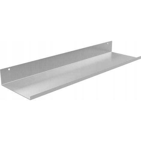 Étagère murale suspendue en acier inoxydable de 80 cm avec rebord (1/3)