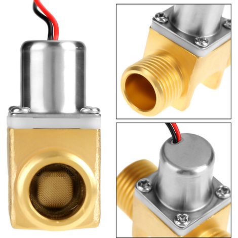 Vanne électromagnétique laiton 1/2" DC 4.5V pour débit d'eau (1/5)