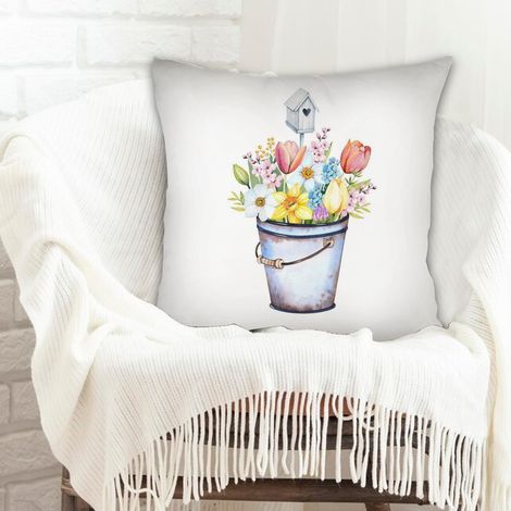 Housse de coussin décorative à la mode pour la maison facile d'entretien pour mariage, anniversaire, la Saint-Valentin, la Fête des Mères et des Pères (1/5)