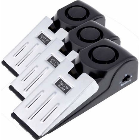 Lot de 3 alarmes de butée de porte avec cale de sécurité et arrêt de voyage pour alarme de sécurité domestique (lot de 3) (1/3)