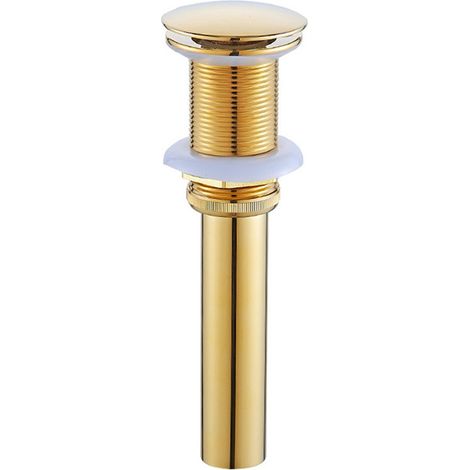 Bonde de lavabo à clapet, dorée, grand modèle pour lavabo en verre, sans trop-plein (1/5)