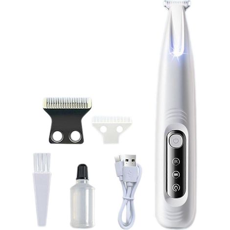 Tondeuse électrique professionnelle pour poils d'animaux (chiens et chats), alimentée par USB, ultra-silencieuse, pour les pattes, les yeux et le visage.-AquaForge (1/5)