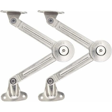 Lot de 2 compas à système d’amortissement pour abattants de portes relevables de placard de cuisine (1/5)