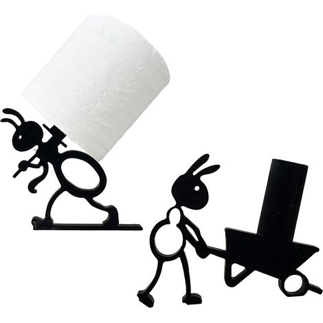 2 pièces Porte-Rouleau de Papier Toilette en Forme de Fourmi, Drôle De Brouette De Fourmis Porte-Papier Toilettes (1/5)