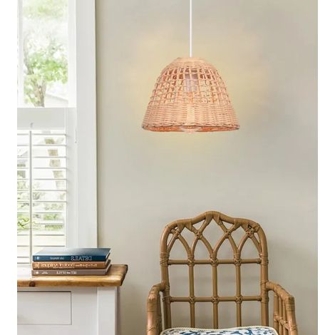 Lampe Suspension Luminaire Vintage Lustre Abat-jour en Bambou Design Cage Plafonnier Style Pastoral pour Salon Chambre (1/5)