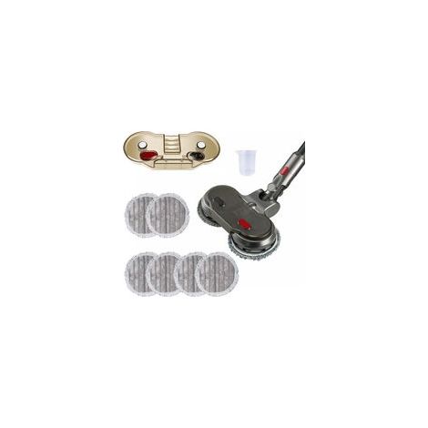 Tête de Vadrouille Electrique pour Dyson V7 V8 V10 V11 Aspirateur, avec Réservoir d'eau Amovible et 6 Vadrouille Lavable,Accessoire de Nettoyage pour aspirateur