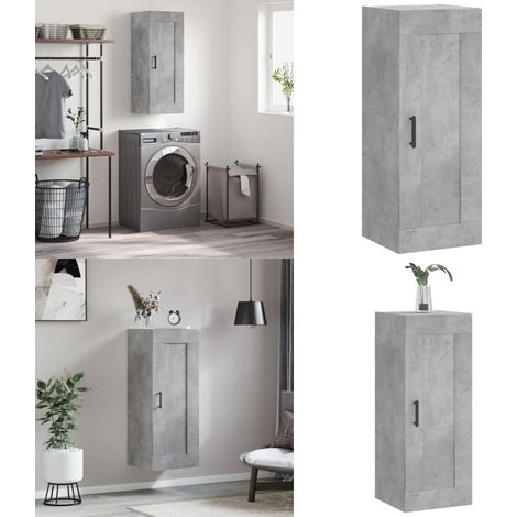Mobile a Parete Grigio Cemento 34,5x34x90 cm Legno Multistrato - Mobile a parete - Armadio a muro