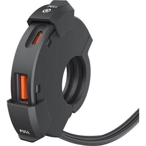 Chargeur USB pour Moto, 12V 18W QC3.0 USB et 30W PD Type-C Prise, Chargeur de Téléphone pour Moto D'étanchéité IP65, pour Motos DC 12V-24V, Vélos de Plage, ATVs (1/5)