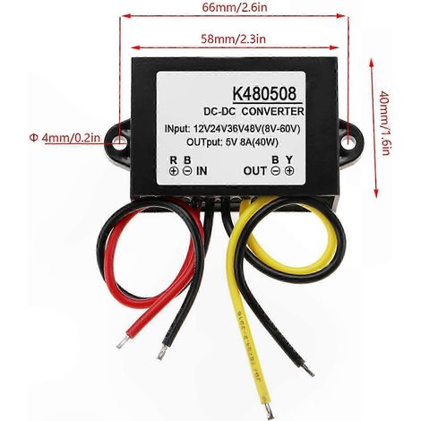 5V 8A Abwärtswandlermodul 12V-48V Eingang GYVRM-K480508 75x40x22mm Netzteil (1/5)