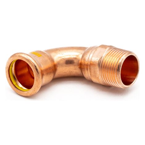 Premium Copper Pressfit Gas Elbow, 22x3/4" MI, WRAS Approved (1/3)