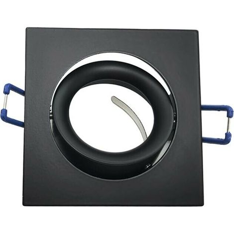 Portafaretto A Incasso Supporto Orientabile Porta Faretto Gu10 P20 Nero (1/3)
