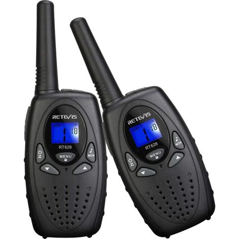 RT628 Talkie-walkie pour enfants, talkie-walkie, verrouillage à clé, voix en cristal VOX, facile à utiliser, cadeaux d'anniversaire pour garçons filles, jouets d'extérieur pour enfants (noir, paquet d (1/5)
