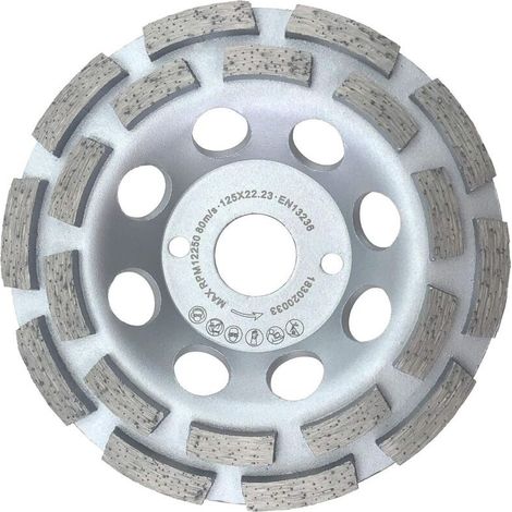 125 mm Universal-Diamant-Topfschleifscheibe für Beton und Stein – zweireihig, 22,2 mm Aufnahme (1/5)
