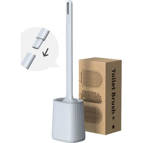 Toilet brush and holder set, long handled toilet brush, wall mounted toilet brush, flexible toilet brush, (1/5)