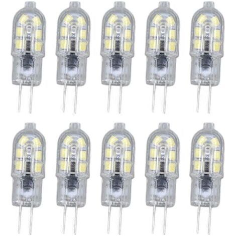 Lot de 10 ampoules G4 2835 LED transparentes lampe à LED enfichable AC220V pour camping-car armoire paysage lumière 2700 lumière chaude (1/5)