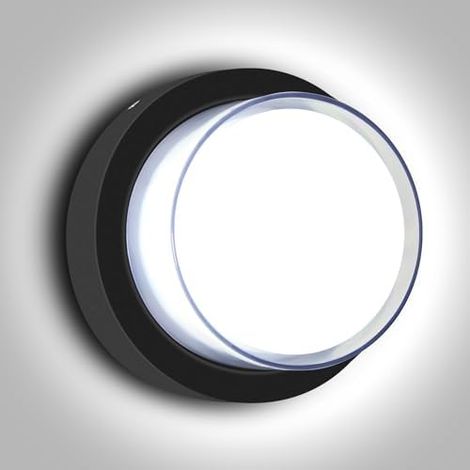 LED-Außenwandleuchte, 12 W, 6500 K, doppelwandig, Aluminium, IP65 wasserdicht, für Treppenhaus, Garage, Terrasse, Schlafzimmer