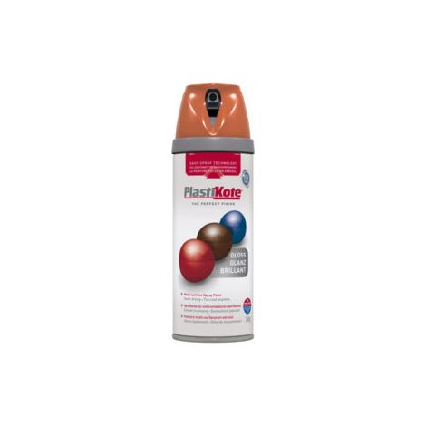 PlastiKote Twist & Spray Gloss Orange 400ml PKT21106
