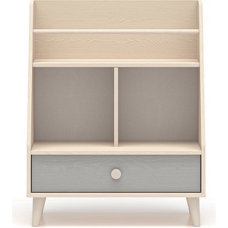 Kleines Bücherregal mit 1 Schublade Alycia Beige und Grau