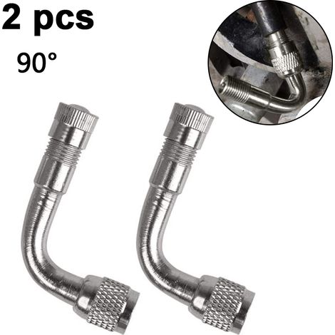 2 Stück Ventilverlngerung, Ventil Verlngerung Kupfer Ventiladapter Winkel Ventilverlngerung Autoventil Reifenventilverlngerung Winkelventil für Auto Motorrad Fahrrad Scooter (1/5)