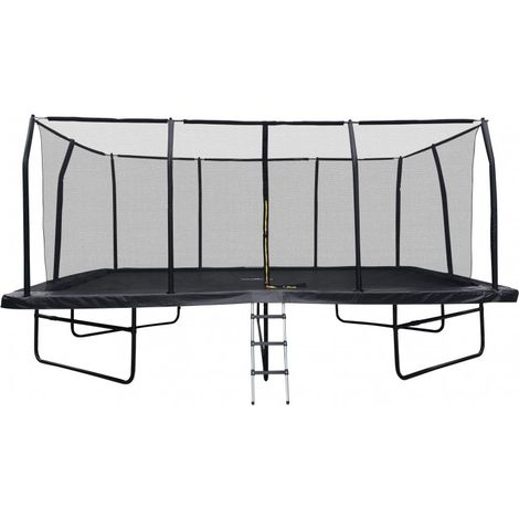 Trampoline rectangulaire XXL 518 x 305 cm – Charge maximale 225 kg – Filet de sécurité 1.83m – Structure en acier galvanisé – Jump4Fun (1/5)