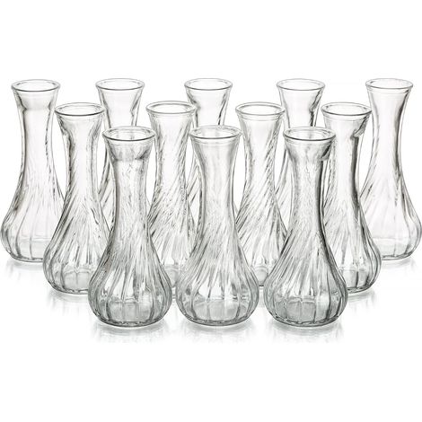 Petit Vase Deco Table - 12 Soliflore en Verre Petit Vase en Verre Transparent pour Centre De Table - Vases Decoratifs pour Decoration Mariage Anniversaire Home Salon Parti (1/5)