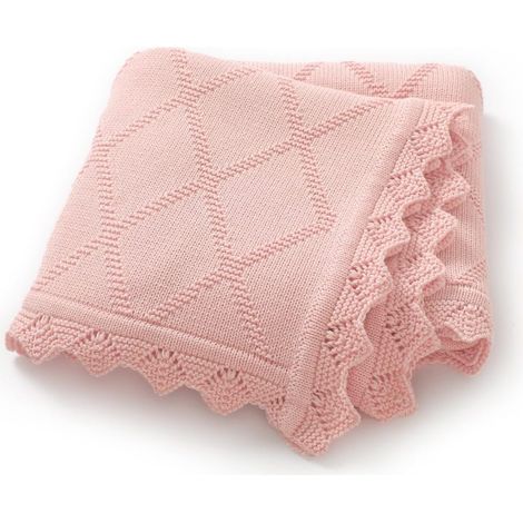 Irovami Hadetoto - Couverture bébé en coton tricoté, couverture douce au crochet pour nouveau-nés, nourrissons, tout-petits et petites filles (rose) (1/5)