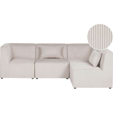Modul Ecksofa 4-Sitzer LEMVIG Cord Beige linksseitig