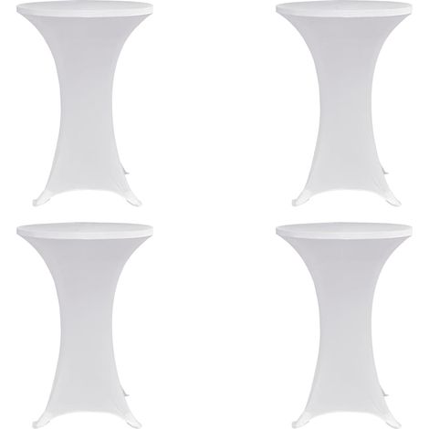 Stehtischhussen 4 Stk. Ø 70 cm Weiß Stretch