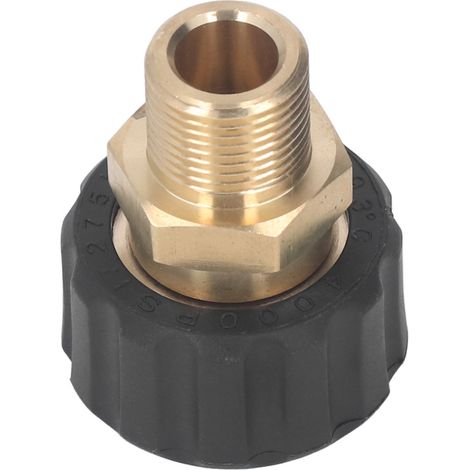 Adaptateur pour nettoyeur haute pression, raccord de tuyau, 5000 PSI, pièces de rechange, accessoires : mâle G3/8 vers femelle M22, 15 mm (1/5)