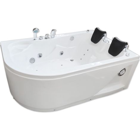 Baignoire Balnèo blanc 170 X 115 cm pour 2 personnes 15 jets– Dahlia (1/5)