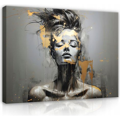 tableau femme visage abstrait grand salon 120x80 (1/3)