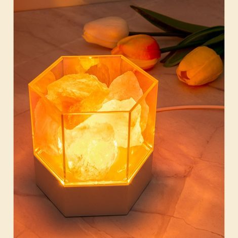 Himalaya-Salzlampe mit Farbwechselfunktion, USB-Nachtlicht aus Naturstein für Zen-Aromatherapie, Yoga und Meditation. (1/5)