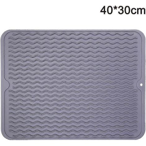 Tapis égouttoir à vaisselle en silicone écologique, grand format, réutilisable et à séchage rapide