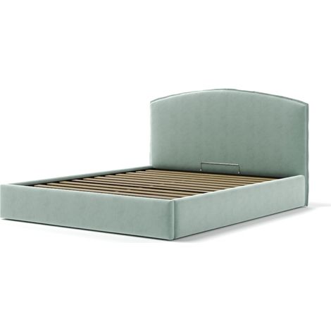 letto matrimoniale contenitore "moon" in tessuto celeste 160x190 cm (1/4)