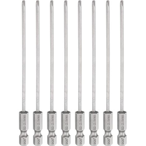 8Pcs Embouts PH1 1/4" Hexagonale Tige 110mm Long (1/5)