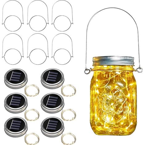 4 Pièces Lanterne Solaire Exterieur Jardin, Solaire Lumière Jardin, 30 Led Lanterne Lampe Solaire Exterieur, Lanterne de Verre Solaire, Lampes Solaires en Verre pourJardin, Cour, Mariage, Fête (1/5)