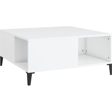 Maison Exclusive - Mesa de centro madera contrachapada blanco 80x