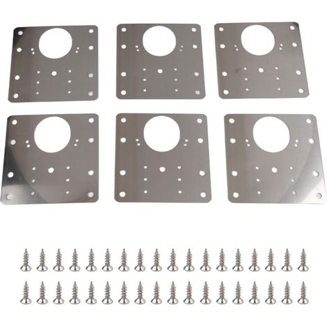 Lot de 6 plaques réparation en acier inoxydable pour charnières (1/5)