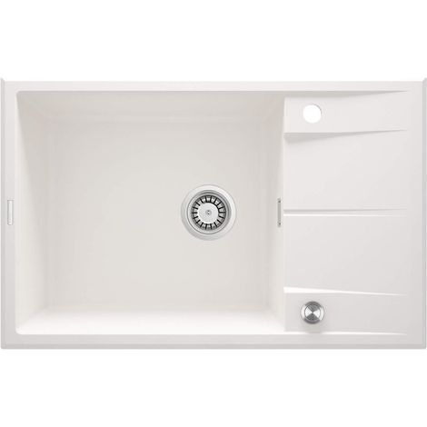 Lavello cucina in granito con 1 vasca e gocciolatoio 78x50 cm alabastro - Lyra