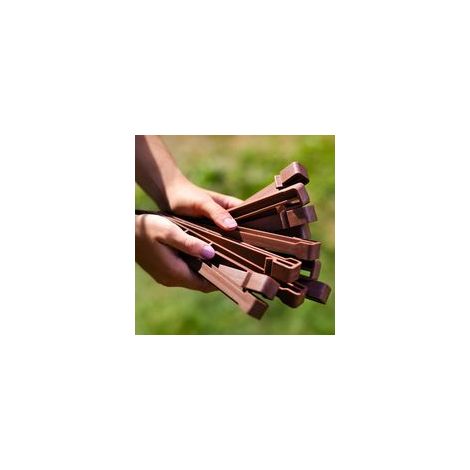 Lot de 20 Piquets d'ancrage en Plastique pour Bordure de Jardin 24,5 cm - Piquets de Jardin Robustes, Marron