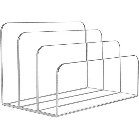 Serre-livres en acrylique transparent à 3 sections pour documents, lettres et livres. (1/5)