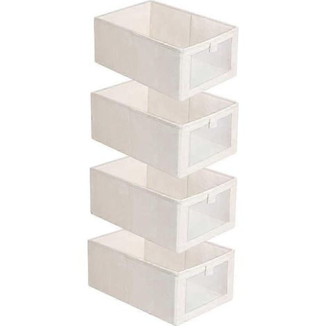 Lot de 4 boîtes de rangement, conteneurs de rangement pour organiser vêtements, jeans, placard - Organisateurs de placard a bs (1/5)