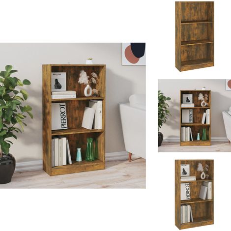 Bibliothèque Chêne fumé 60x24x109 cm Bois d'ingénierie - Bibliothèque - Étagère - Meuble De Rangement - Bibliothèque Design - Bibliothèque Moderne (1/5)