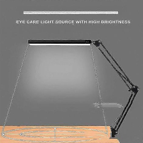 LED-Schreibtischlampe, dimmbare Leselampe, 3 Farbmodi, schwenkbarer Arm, Tischleuchte mit USB-Anschluss (1/2)