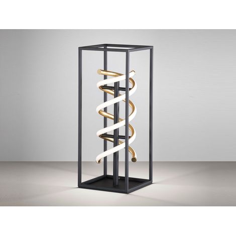 Tischleuchte Tischlampe Wohnzimmerlampe Dimmbar Schwarz Metall H 50 cm (1/5)