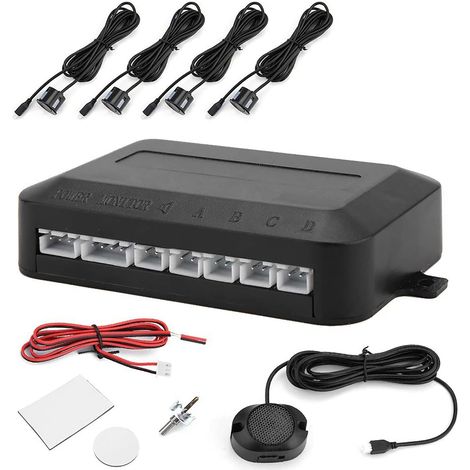 Capteur de Stationnement D'avertissement, Kit de de Recul pour Capteur de Stationnement de Voiture Système de Sonde D'indicateur Sonore D'avertissement 12V (1/5)