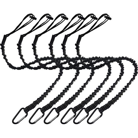 Cordon de Sécurité pour Travaux en Hauteur, Laisse à Outil de Sécurité Rétractable, Lanière de Sécurité avec Mousqueton, Limite de Poids Maximum 6.8KG/15lb Longe de Sécurité, 6pièces